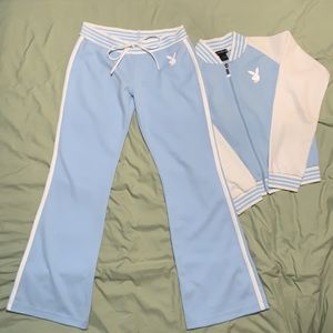 Early 2000s Vintage Playboy Tracksuit Y2K, Baby Blue Set